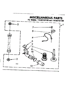 Miscellaneous Parts parts for Kenmore Washer 110.83151100 (11083151100, 110 83151100) from AppliancePartsPros.com