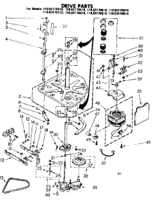 Drive Parts parts for Kenmore Washer 110.83170810 (11083170810, 110 83170810) from AppliancePartsPros.com
