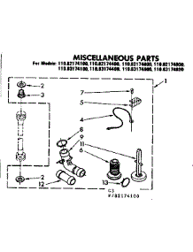 Miscellaneous Parts parts for Kenmore Washer 110.83174100 (11083174100, 110 83174100) from AppliancePartsPros.com