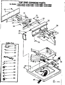 Top And Console Parts parts for Kenmore Washer 110.83174600 (11083174600, 110 83174600) from AppliancePartsPros.com