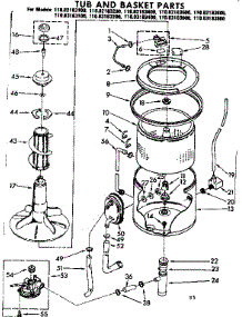 Tub And Basket Parts parts for Kenmore Washer 110.83183800 (11083183800, 110 83183800) from AppliancePartsPros.com