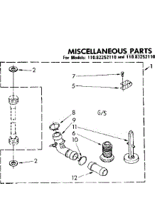 Miscellaneous Parts parts for Kenmore Washer 110.83252110 (11083252110, 110 83252110) from AppliancePartsPros.com