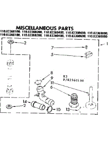 Miscellaneous Parts parts for Kenmore Washer 110.83360100 (11083360100, 110 83360100) from AppliancePartsPros.com