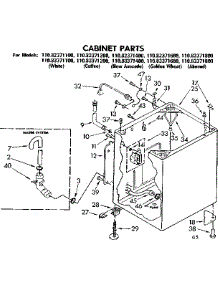 Cabinet Parts parts for Kenmore Washer 110.83371400 (11083371400, 110 83371400) from AppliancePartsPros.com