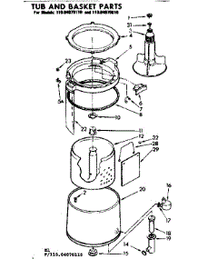 Tub And Basket Parts parts for Kenmore Washer 110.84070110 (11084070110, 110 84070110) from AppliancePartsPros.com