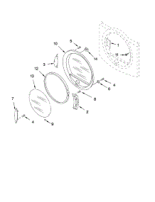Door Parts, Optional Parts (Not Included) parts for Kenmore Dryer 110.85089401 (11085089401, 110 85089401) from AppliancePartsPros.com
