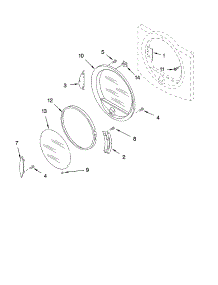 Door Parts parts for Kenmore Dryer 110.85871400 (11085871400, 110 85871400) from AppliancePartsPros.com