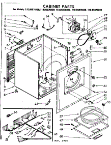 Cabinet Parts parts for Kenmore Dryer 110.86070200 (11086070200, 110 86070200) from AppliancePartsPros.com