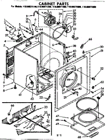 Cabinet Parts parts for Kenmore Dryer 110.86071400 (11086071400, 110 86071400) from AppliancePartsPros.com