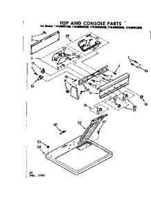 Top And Console Parts parts for Kenmore Dryer 110.86093800 (11086093800, 110 86093800) from AppliancePartsPros.com