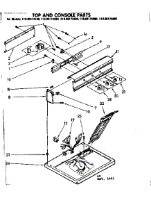 Top And Console Parts parts for Kenmore Dryer 110.86174100 (11086174100, 110 86174100) from AppliancePartsPros.com