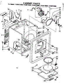 Cabinet Parts parts for Kenmore Dryer 110.86175400 (11086175400, 110 86175400) from AppliancePartsPros.com