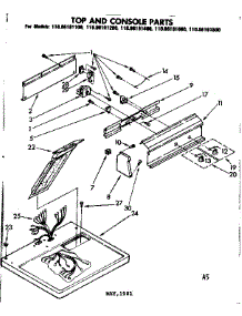 Top And Console Parts parts for Kenmore Dryer 110.86181200 (11086181200, 110 86181200) from AppliancePartsPros.com