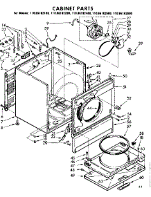 Cabinet Parts parts for Kenmore Dryer 110.86182200 (11086182200, 110 86182200) from AppliancePartsPros.com
