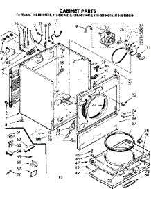 Cabinet Parts parts for Kenmore Dryer 110.86194410 (11086194410, 110 86194410) from AppliancePartsPros.com