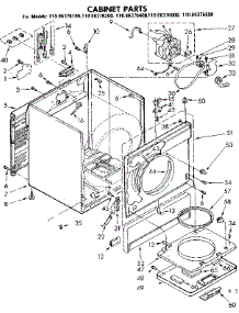 Cabinet Parts parts for Kenmore Dryer 110.86376200 (11086376200, 110 86376200) from AppliancePartsPros.com