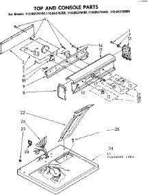 Top And Console Parts parts for Kenmore Dryer 110.86376600 (11086376600, 110 86376600) from AppliancePartsPros.com
