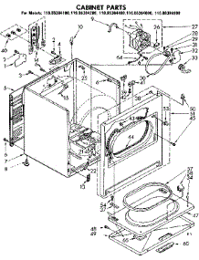Cabinet Parts parts for Kenmore Dryer 110.86384100 (11086384100, 110 86384100) from AppliancePartsPros.com
