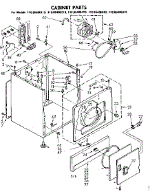 Cabinet Parts parts for Kenmore Dryer 110.86406610 (11086406610, 110 86406610) from AppliancePartsPros.com