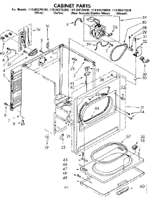 Cabinet Parts parts for Kenmore Dryer 110.86570400 (11086570400, 110 86570400) from AppliancePartsPros.com