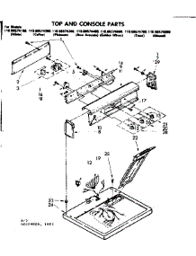Top And Console Parts parts for Kenmore Dryer 110.86574800 (11086574800, 110 86574800) from AppliancePartsPros.com