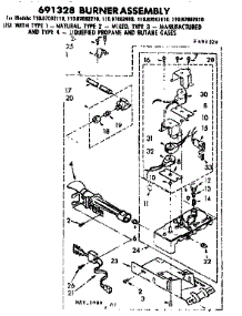 Burner Assembly parts for Kenmore Dryer 110.87071610 (11087071610, 110 87071610) from AppliancePartsPros.com