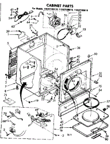 Cabinet Parts parts for Sears Dryer 11087160610 from AppliancePartsPros.com