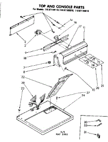 Top And Console Parts parts for Sears Dryer 11087160810 from AppliancePartsPros.com