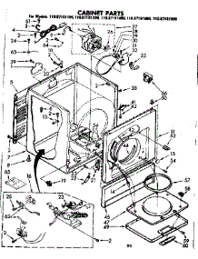 Cabinet Parts parts for Sears Dryer 11087161200 from AppliancePartsPros.com