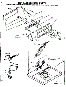 Top And Console Parts parts for Sears Dryer 11087173200 from AppliancePartsPros.com