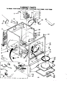 Cabinet Parts parts for Sears Dryer 11087175200 from AppliancePartsPros.com