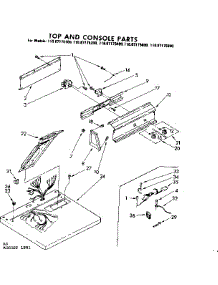 Top And Console Parts parts for Sears Dryer 11087175600 from AppliancePartsPros.com
