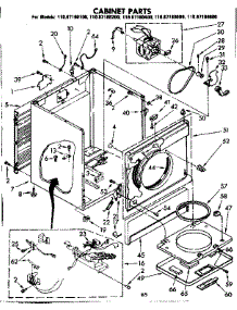 Cabinet Parts parts for Sears Dryer 11087180800 from AppliancePartsPros.com