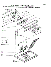 Top And Console Parts parts for Sears Dryer 11087182400 from AppliancePartsPros.com