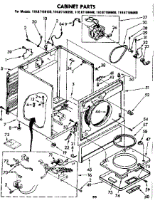 Cabinet Parts parts for Sears Dryer 11087186100 from AppliancePartsPros.com