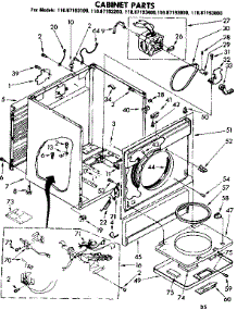 Cabinet Parts parts for Sears Dryer 11087193600 from AppliancePartsPros.com