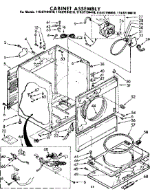 Cabinet Parts parts for Sears Dryer 11087194610 from AppliancePartsPros.com