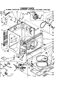 Cabinet Parts parts for Kenmore Dryer 110.87274600 (11087274600, 110 87274600) from AppliancePartsPros.com