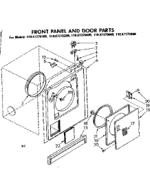 Front Panel And Door Parts parts for Kenmore Dryer 110.87379400 (11087379400, 110 87379400) from AppliancePartsPros.com