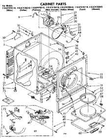 Cabinet Parts parts for Sears Dryer 11087470610 from AppliancePartsPros.com