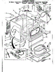 Cabinet Parts parts for Sears Dryer 11087471300 from AppliancePartsPros.com