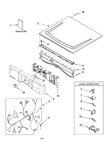 Top And Console Parts parts for Kenmore Dryer 110.87561601 (11087561601, 110 87561601) from AppliancePartsPros.com