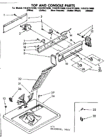 Top And Console Parts parts for Sears Dryer 11087573600 from AppliancePartsPros.com