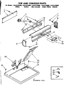 Top And Console Parts parts for Sears Dryer 11087578100 from AppliancePartsPros.com