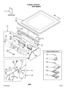 Top And Console Parts parts for Kenmore Dryer 110.87727701 (11087727701, 110 87727701) from AppliancePartsPros.com