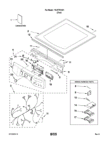 Top And Console Parts parts for Kenmore Dryer 110.87751801 (11087751801, 110 87751801) from AppliancePartsPros.com