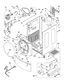 Cabinet Parts parts for Kenmore Dryer 110.87892602 (11087892602, 110 87892602) from AppliancePartsPros.com
