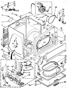 Cabinet parts for Sears Dryer 11087980800 from AppliancePartsPros.com