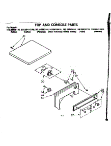 Top And Console Parts parts for Kenmore Dryer 110.88416310 (11088416310, 110 88416310) from AppliancePartsPros.com