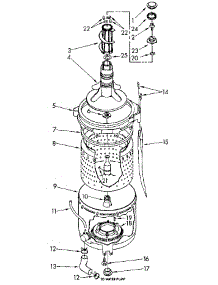 Tub And Basket parts for Kenmore Washer Dryer Combo 110.88675600 (11088675600, 110 88675600) from AppliancePartsPros.com